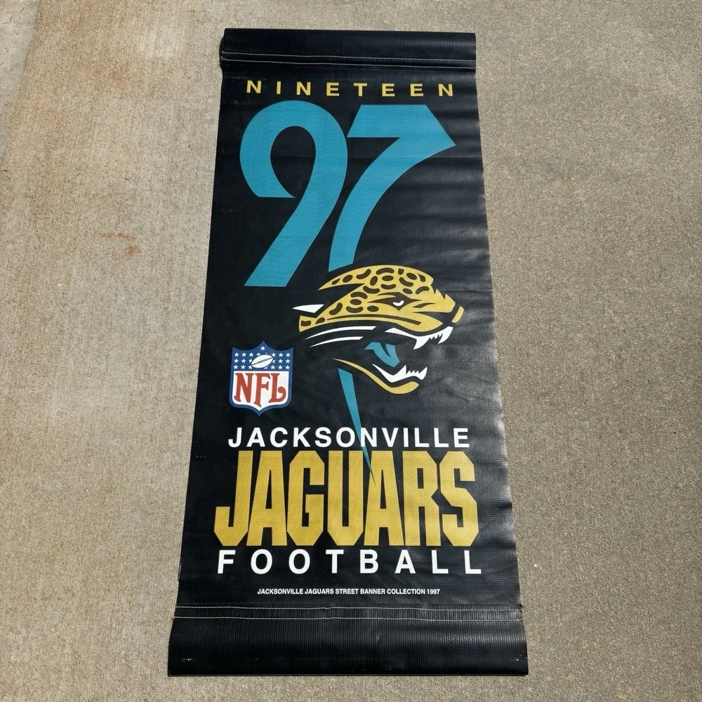 Vintage Jacksonville‎ Jaguars Street Banner Collection 1997 Banner NFL 43